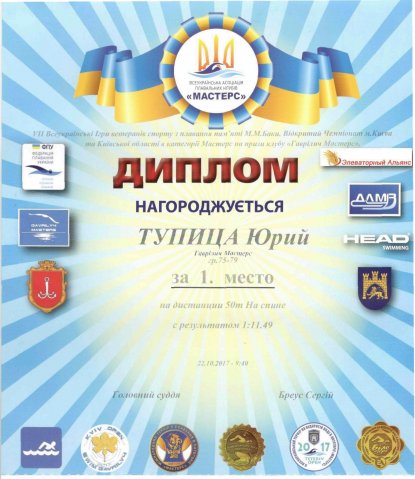 Вітаємо з перемогою у VII  Всеукраїнських іграх ветеранів спорту з плавання